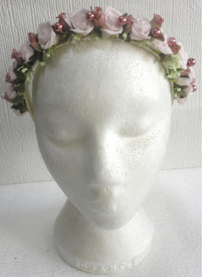 Dusky Pink & light Pink Vintage Style Head Band